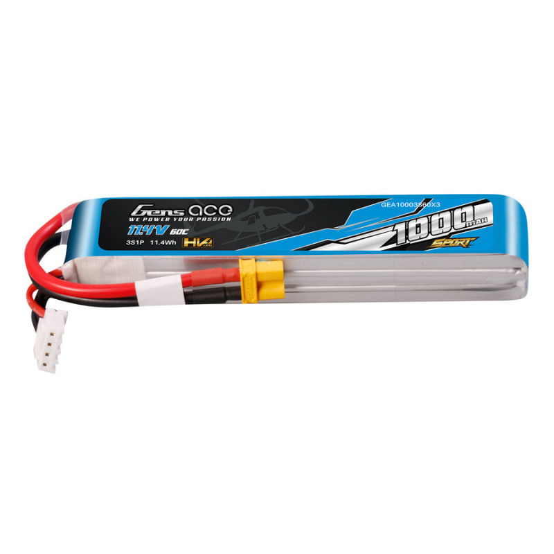 Batterie Gen ace lipo 3S HV 11.4V 1000mAh 60C prise XT30 
