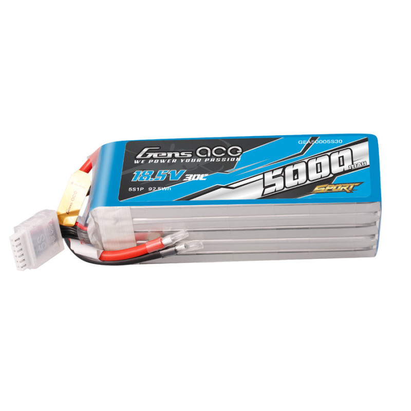 Batterie Gen ace lipo 5S 18.5V 5000mAh 30C fils à souder 