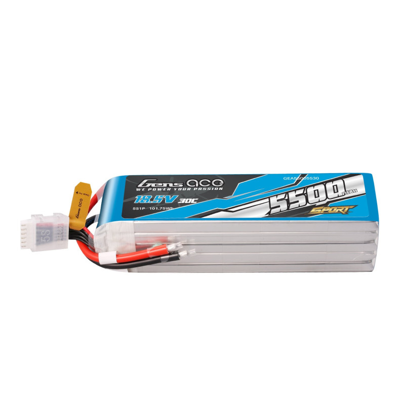 Batterie Gen ace lipo 5S 18.5V 5500mAh 30C fils à souder 