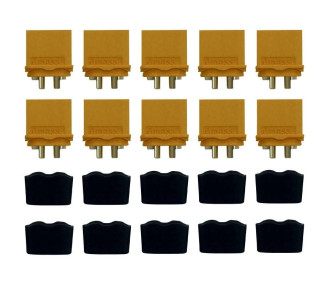 XT60 L male sockets with cap (10 pcs)