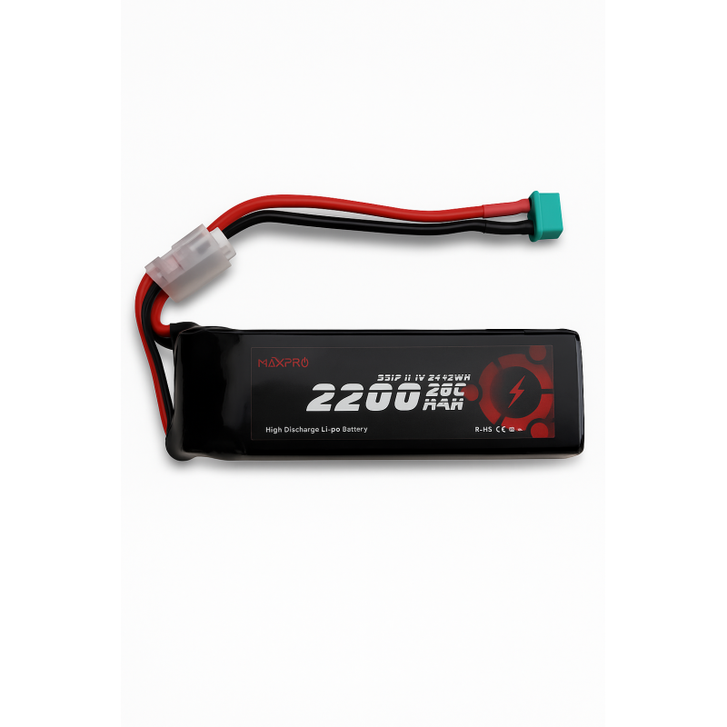Batterie lipo MaxPro 3S 11.1V 2200mAh 25C prise MPX