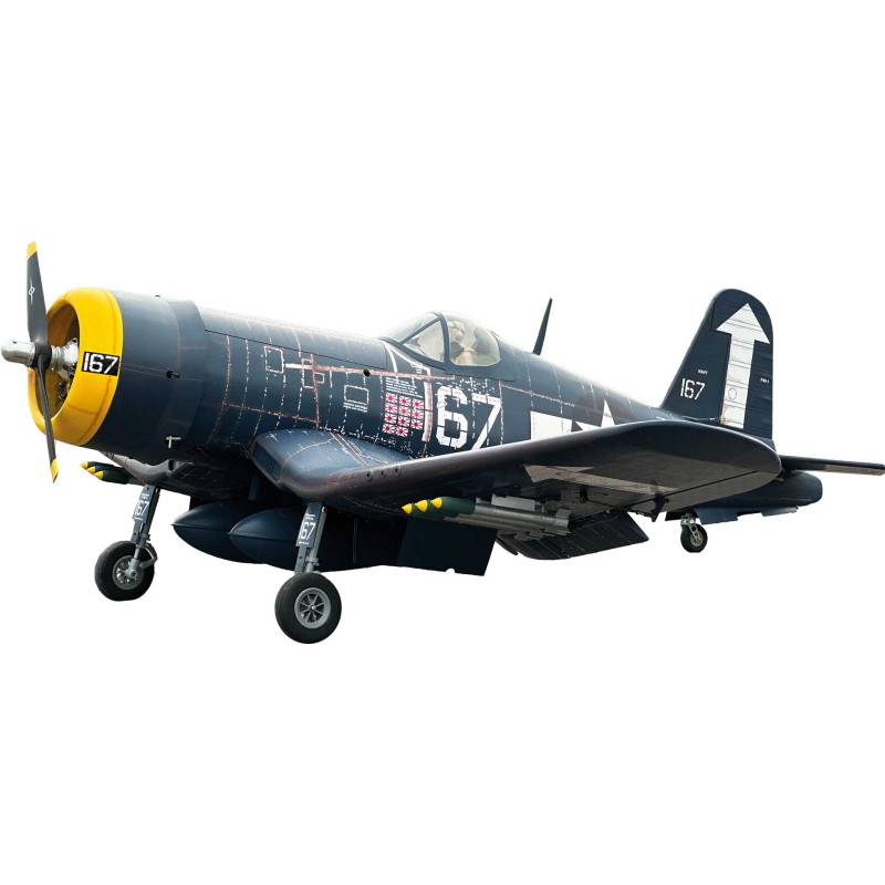 VQ Models Corsair F4U bleu jaune / 1810mm ARF Warbird
