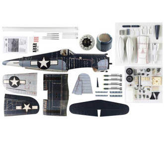 VQ Models Corsair F4U bleu jaune / 1810mm ARF Warbird