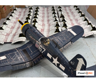 VQ Models Corsair F4U bleu jaune / 1810mm ARF Warbird