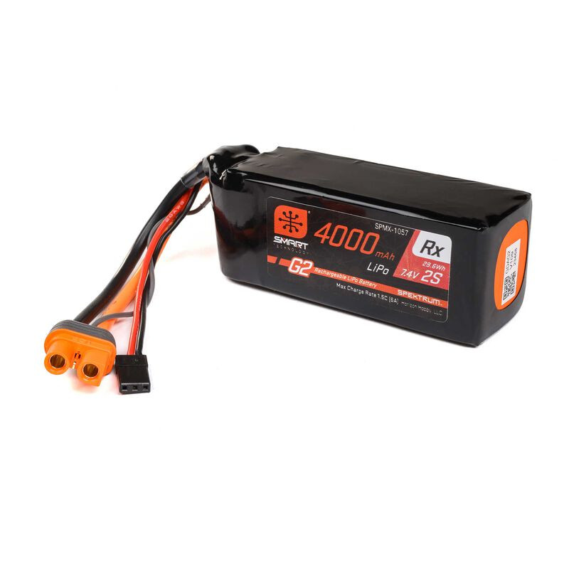 7.4V 4000mAh 2S 15C Smart G2 LiPo Battery IC3