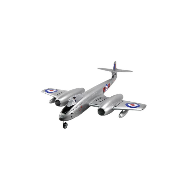 Avion Dynam Gloster Meteor F8 V2 argenté Twin 70 mm EDF Jet PNP