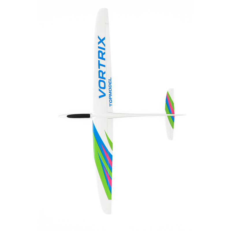Planeur Vortrix Topmodel Blanc, Vert, Bleu Rose, env. 1,5m