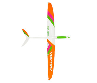 Motoplaneur Vortrix "L" Topmodel Blanc Orange Rose Vert env. 2m
