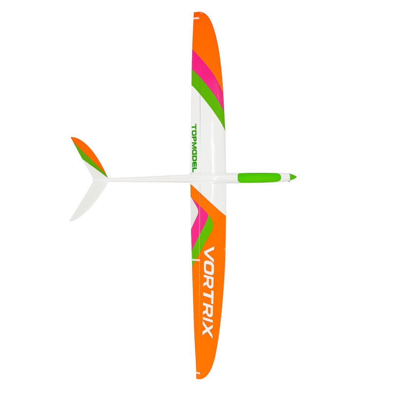 Motoplaneur Vortrix "L" Topmodel Blanc Orange Rose Vert env. 2m