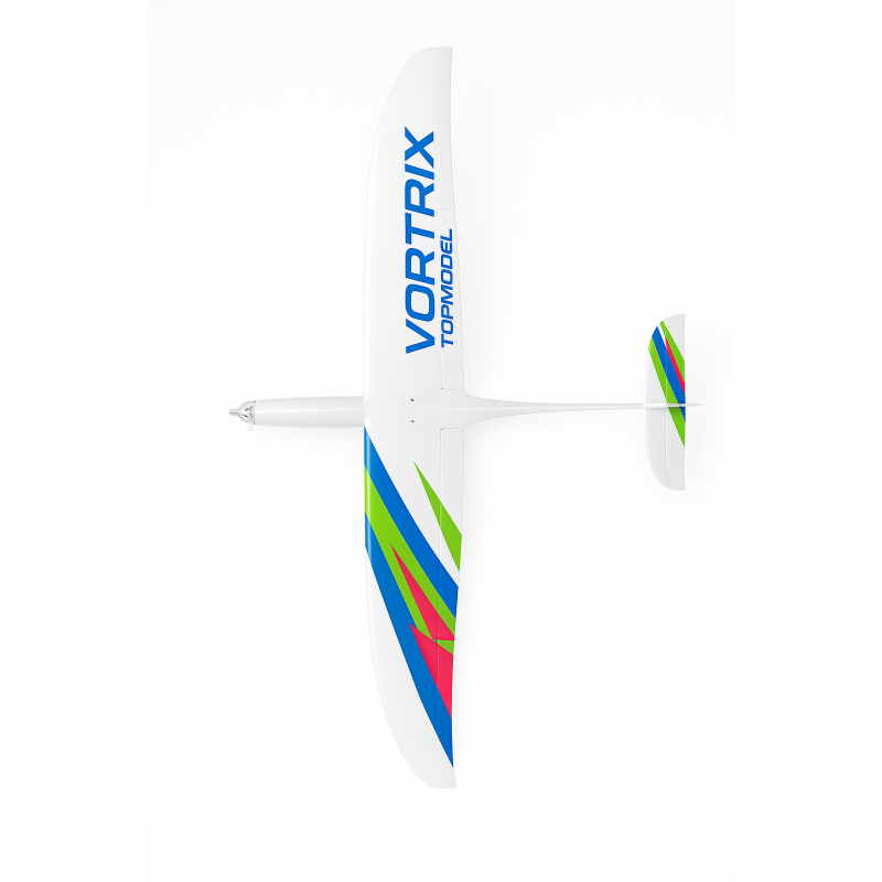 Planeur Vortrix "Mini" Topmodel Blanc, Vert, Bleu Rose, env. 1m