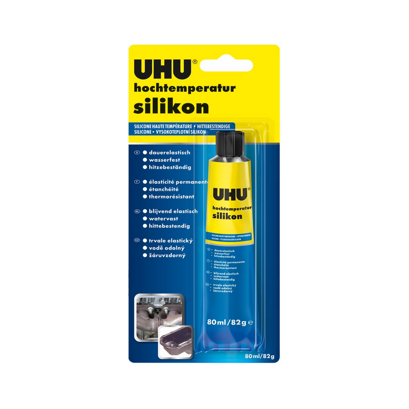 Mastic de silicone pour haute température, 80 ml, noir, 46735, par UHU