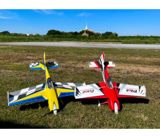 Avion Voltige Pilot RC - EDGE 540 – 39″ (1.0m), Jaune, Bleu, gris