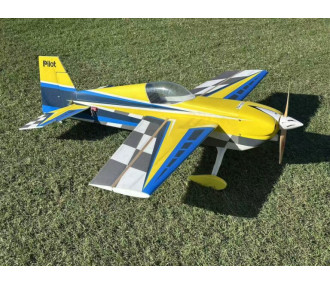 Avion Voltige Pilot RC - EDGE 540 – 39″ (1.0m), Jaune, Bleu, gris