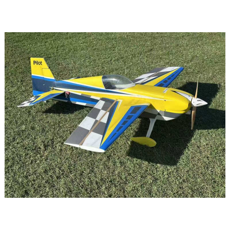Avion Voltige Pilot RC - EDGE 540 – 39″ (1.0m), Jaune, Bleu, gris