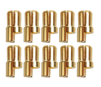 Connecteurs plaqués or Ø6,5 mm, lot de 10 | Yuki AM-612-10M