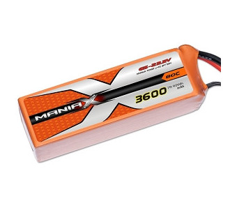 Batterie Maniax eXtreme lipo 22.2V 3600mAh 80C (RAW 500) 