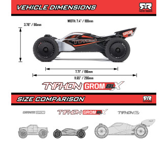 1/14 TYPHON GROM 223S DSC 4X4 RTR Brushless Buggy, argent