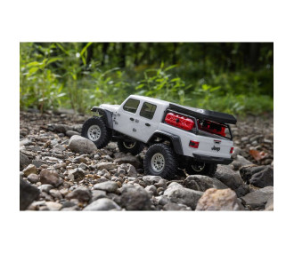 Jeep JT Gladiator 4x4 RTR SCX24 à l'échelle 1/24, crawler à moteur brushed (batterie et chargeur inclus), blanc