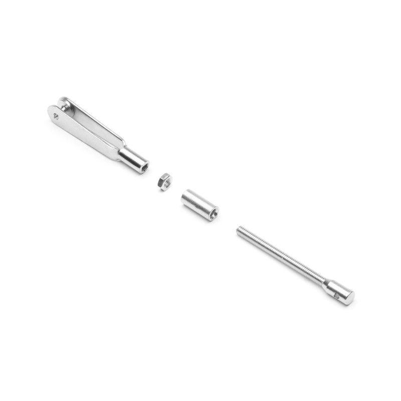 Set chapes et tendeurs pour câbles M2, 4 pièces - Kavan