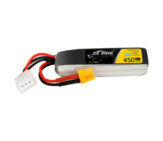 Batterie Tattu (format long) lipo 2S 7.6V 450mAh 95C prise XT30 