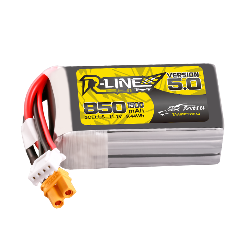 Batterie Tattu R-Line Version 5.0 850mAh 3S 11.1V 150C Lipo Pack Prise XT30U-F