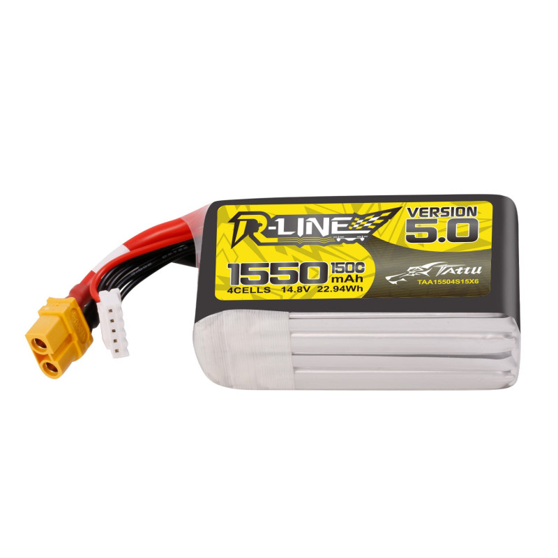 Batterie Lipo Tattu R-Line Version 5.0 850mAh 14.8V 4S 150C avec prise XT30U-F 