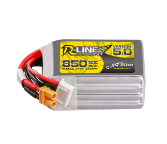 Batterie Lipo Tattu R-Line Version 5.0 1300mAh 14.8V 150C 4S avec prise XT60  