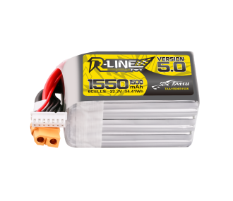 Batterie Lipo Tattu R-Line Version 5.0 1550mAh 22.2V 150C 6S avec prise XT60 