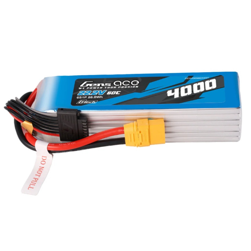 Batterie Gens Ace lipo 6S 22.2V 4000mAh 60C prise XT90 Gtech