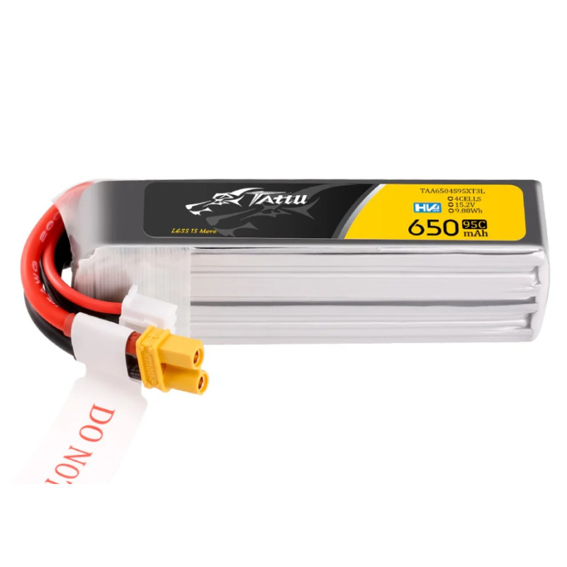Batterie Tattu lipo 4S HV 15.2V 650mAh 95C prise xt30 Format Long