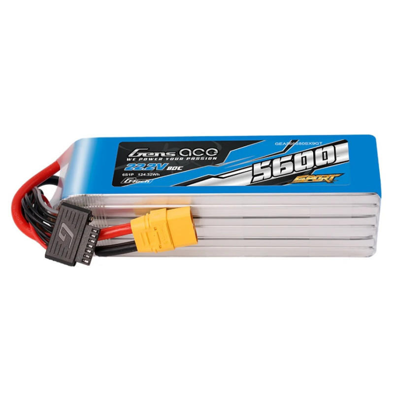 Battery Gens ace lipo 6S 22.2V 5600mAh 80C EC5 socket