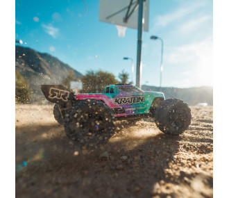 Arrma Mini Kraton 4X4 3S BLX 1/16 - Monster Truck RC Brushless - Rose (Pack Complet avec Batterie et Chargeur) ARA2508ST2