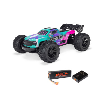 Arrma Mini Kraton 4X4 3S BLX 1/16 - Monster Truck RC Brushless - Rose (Pack Complet avec Batterie et Chargeur) ARA2508ST2