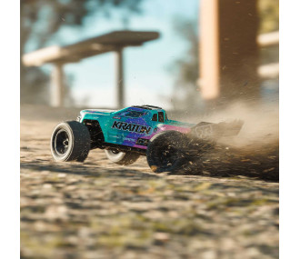 Arrma Mini Kraton 4X4 3S BLX 1/16 - Monster Truck RC Brushless - Rose (Pack Complet avec Batterie et Chargeur) ARA2508ST2