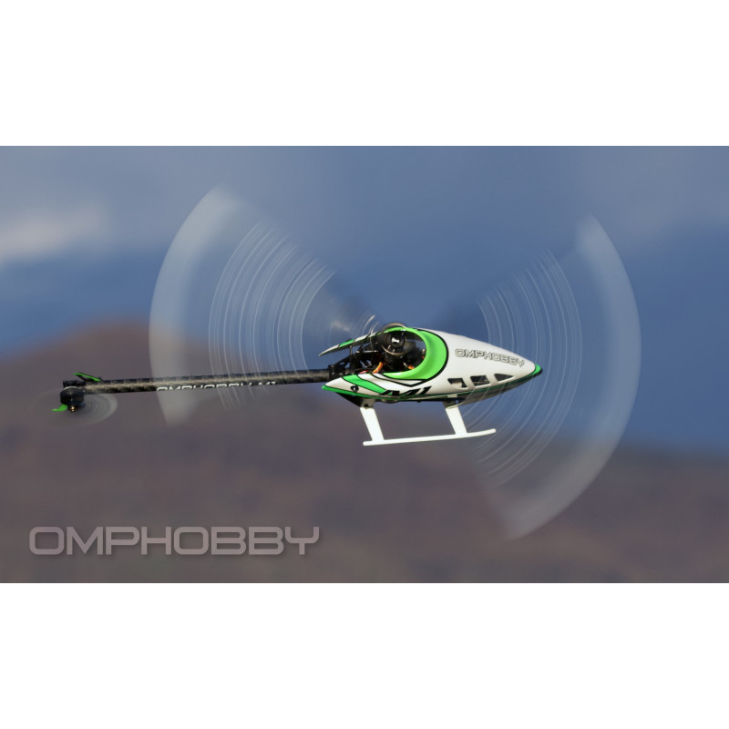 OMPHOBBY M1 V3 PRO - Aurora Green- BNF Hélicoptère Micro 3D Direct Drive (ExpressLRS Intégré)