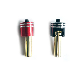 Prise PK 5 mm racing avec bouchon de protection rouge et noir