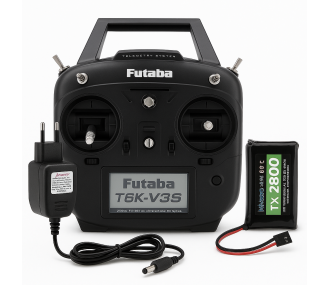 Pack Radio Futaba 6K Mode 2- chargeur + batterie