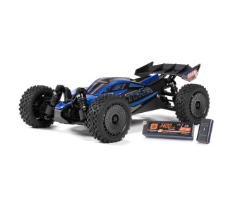 1/14 TYPHON GROM 223S DSC 4X4 RTR Brushless Buggy, bleue (avec batterie et chargeur)