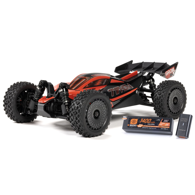 1/14 TYPHON GROM 223S DSC 4X4 RTR Brushless Buggy, rouge (avec batterie et chargeur)