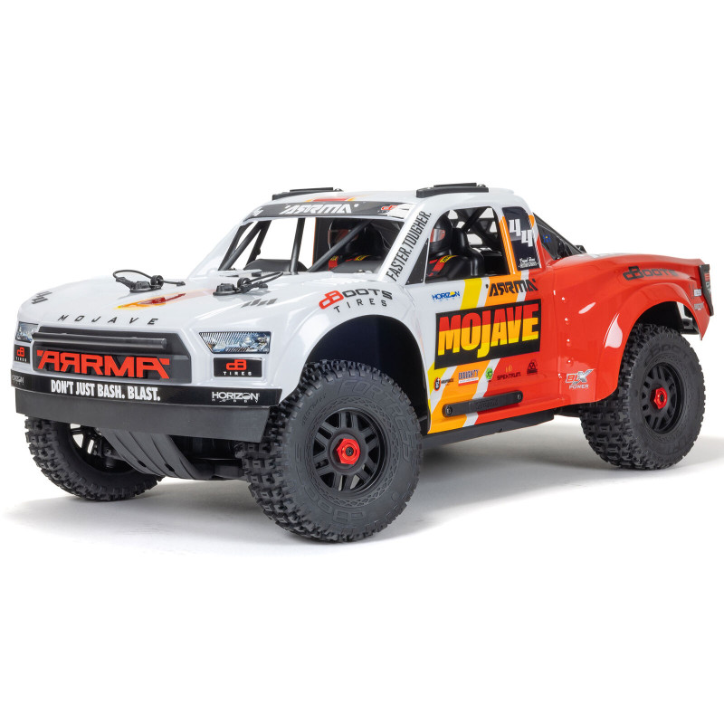 1/8 MOJAVE 4S 4X4 RTR Brushless Desert Truck, Blanc Rouge ARRMA