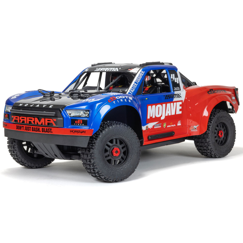1/8 MOJAVE 4S 4X4 RTR Brushless Desert Truck, Bleue Rouge ARRMA