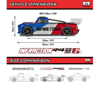 1/8 VERSTOß 223S DSC 4X4 RTR Brushless All-Road Street Bash Truck, Blau/Rot