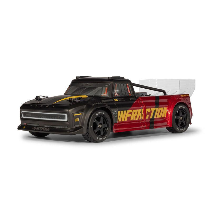 1/8 INFRACTION 223S DSC 4X4 RTR Brushless All-Road Street Bash Truck, Black/Red 2/24 En stock  1/8 INFRACTION 223S DSC 4X4 RTR Brushless All-Road Street Bash Truck, Black/Red