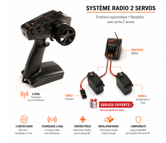 Spektrum DX3 SMART + SR315 + 2 servos A6030 offerts