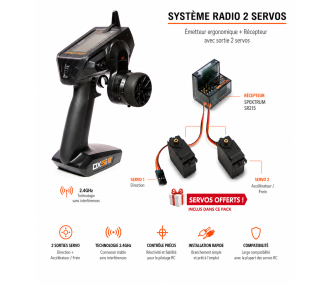 Spektrum DX5 PRO 5 Voies DSMR + SR2100 + 2 servos A6030 offerts