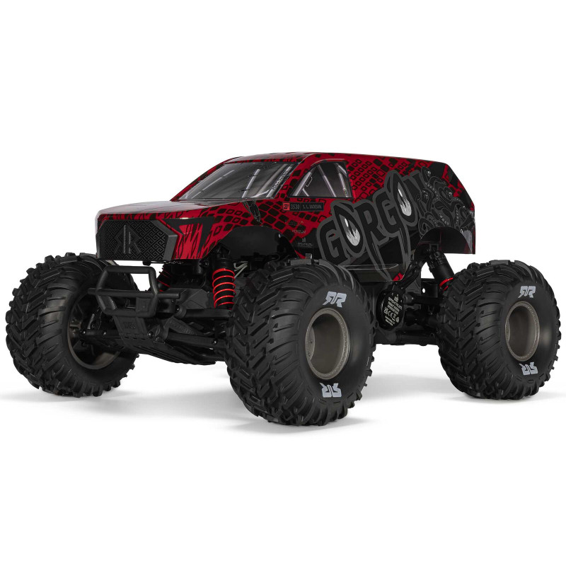 ARRMA 1/10 GORGON 223S 2WD RTR Brushless Monster Truck, Red/Black