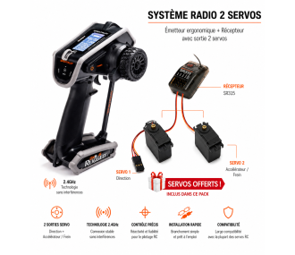 Spektrum DX6 Rugged Radio 6 Voies DSMR + SR515 + 2 servos A6030 offerts