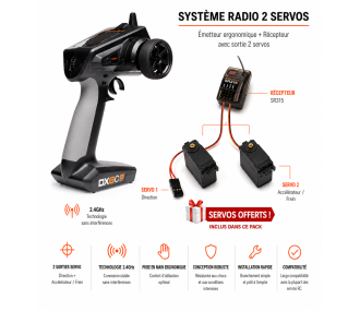 Radio DX6C 6 voies DSMR récepteur SR315 spektrum + 2 servos A6030 offerts