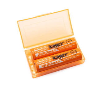 Pack 2 Batteries li-Ion type 18650 2600Mah avec boite de rangement