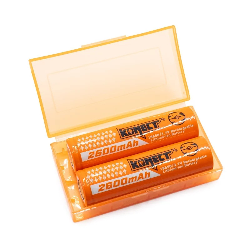 Pack 2 Batteries li-Ion type 18650 2600Mah avec boite de rangement